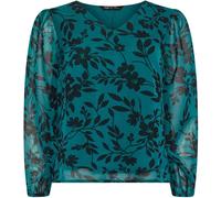 M & Co M & Co Blouse à manches longues imprimée au pochoir Fleuri