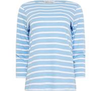 M & Co M & Co Blue Stripe 3/4 Sleeve Slash Top