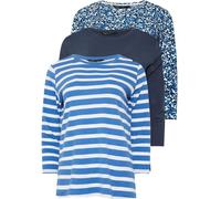 M & Co M & Co Blue Stripe & Animal Print Crew Neck Tops 3 Pack