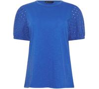 M & Co M & Co Light Blue Broderie Puff Sleeve T-Shirt