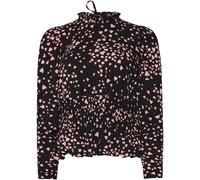 M & Co M & Co Pink And White Spots Shirred Top