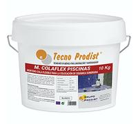 M-COLAFLEX PISCINES de Tecno Prodist - (10 kg) Colle cimentaire flexible et améliorée idéale pour la pose de carreaux en contact permanent avec l'eau tels que piscines, réservoirs d'eau, etc.(Blanc)