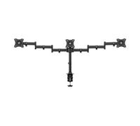 Multibrackets M Deskmount Basic Triple - Kit de montage (support de montage pour bureau) - pour 3 écrans LCD - acier, aluminium de haute qualité - noir - Taille d'écran : 15"-27" - pinces montables No