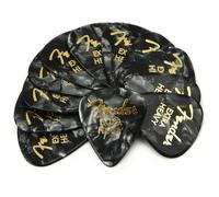 M diators Fender Premium Celluloid, forme 351, noir, extra-lourds, lot de 12