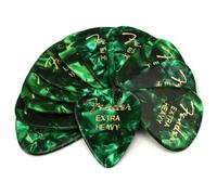 M diators Fender Premium Celluloid, forme 351, vert, extra-lourds, lot de 12