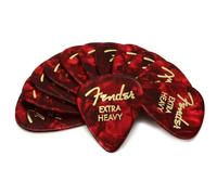 M diators Fender Premium en cellulo d, forme 351, rouge, extra-lourds, lot de 12