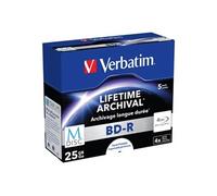 M-Disc - 5 x BD-R - 25 Go 4x - surface imprimable par jet d'encre - boîtier CD