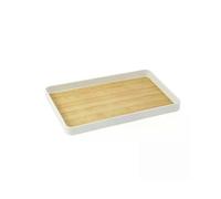 (M)Drainage Water Storage Tea Set Rectangular Household Imitation Wood Grain Tea Tray Tableware Wooden Hotel Dinner Plate Plastic