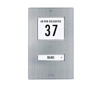 m-e KT-1.1-EG Klingeltaster, Aufputz, 1-Familienhaus, Edelstahl gebürstet (41065)