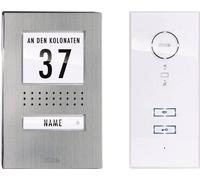 m-e modern-electronics ADV 111 WW Audio Vistadoor Interphone filaire Set complet 1 foyer acier inoxydable, blanc