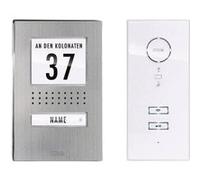m-e modern-electronics ADV 111 WW Audio Vistadoor Interphone filaire Set complet 1 foyer acier inoxydable, blanc Blanc G