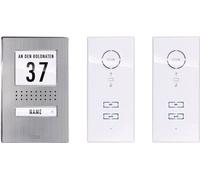 m-e modern-electronics ADV 112 WW Audio Vistadoor Interphone filaire Set complet 1 foyer acier inoxydable, blanc