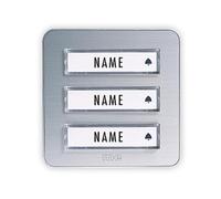 M-E MODERN-ELECTRONICS Plaque de Sonnette x3 KTA-3 A/S Argent 12 V/1 A