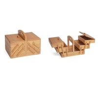 Hobby Gift Boîte à couture GB8450 3 niveaux porte-à-faux bois clair abat-jour moyen 31x25,2x23cm