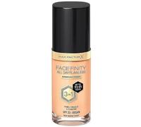 Max Factor Fond de teint Facefinity All Day Flawless – 3 en 1 (anti-cernes, primer) – Végétalien 30h