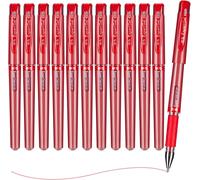 M&G ExpertGel Lot de 12 stylos gel, encre rouge, pointe moyenne 0,7 mm, séchage rapide, écriture fluide, grip antidérapant et capuchon pour bureau et école