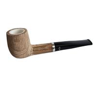 M. Gasparini Pipe à fumer en bois d'olivier avec insert en chaum, finition brossée rustique, filtre de 9 mm, longueur 150 mm
