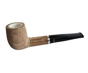 M. Gasparini Pipe à fumer en bois d'olivier avec insert en chaum, finition brossée rustique, filtre de 9 mm, longueur 150 mm
