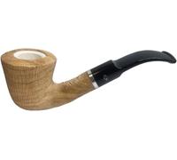 M. Gasparini Pipe à tabac en bois d'olivier avec insert en mousse de mer, pipe Bent Dublin avec filtre de 9 mm, sac à pipe inclus