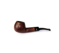 M. Gasparini Pipe à tabac incurvée en bois de bruyère avec filtre de 9 mm, fabriquée à la main en Italie, finition rustique, sac en tissu inclus