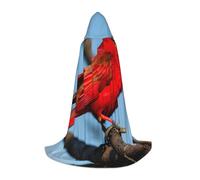 M Halloween Cape à capuche belle imprimé oiseau rouge pour adultes - Accessoire de costume unisexe pour fêtes, carnavals, et plus encore
