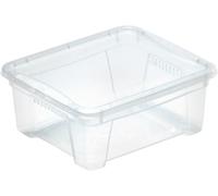 M-Home | Boîte de Rangement Plastique Transparent avec Aérations + Couvercle | 21 x 17,5 x 9,5 cm / 1,9 L | SPACE BOX | PLS611