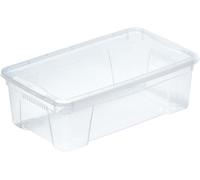 M-Home | Boîte de Rangement Plastique Transparent avec Aérations + Couvercle | 5,7 L - 35,5 x 21 x 12 cm | SPACE BOX | PLS612