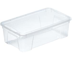 M-Home | Boîte de Rangement Plastique Transparent avec Aérations + Couvercle | 5,7 L - 35,5 x 21 x 12 cm | SPACE BOX | PLS612