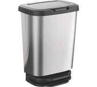 M home by Mazzei Mondex - Poubelle de Cuisine à Pédale 20L - Système Soft Closing, Fermeture Douce - Gris Silver - Idéale Cuisine, Salle de Bain, Cellier - Fabriquée en Italie