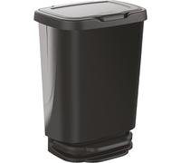 M-Home | Poubelle à Pédale avec Couvercle | Plastique | Noir | 33,2 x 25,2 x 45,8 cm | 20 L | PLS8165-01