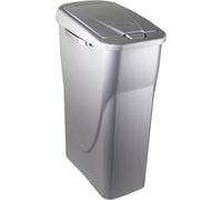 M home by Mazzei Mondex - Poubelle de Tri Sélectif 25L en Plastique - Ouverture facile Push - Coloris Gris Silver - Idéale pour Cuisine, Salle de Bain, Cellier - Fabriquée en France