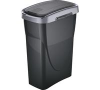M home by Mazzei Mondex - Poubelle de Tri Sélectif 40L - Plastique Recyclé - Couvercle Basculant/Fixe - Système de Connexion - Gris Anthracite - Cuisine, Salle de Bain, Cellier - Fabriquée en France