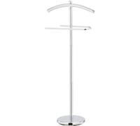 M home by Mazzei Mondex - Valet de Nuit Double Portant en Métal Chromé - Porte-Vêtements Design avec Socle Rond Stable - Dimensions 43 x 28 x 109 cm