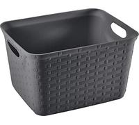 M-Home | Panier de Rangement | Plastique | Noir | 35 x 28,5 x 21 cm / 15 L | DANDY BASKET M | PLS706-34