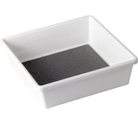 M-Home | Range Tiroir | Bi-Matière Plastique Blanc et Silicone Gris | 17,2 x 17,2 x 5,3 cm | SPACE SYSTEM | PLS251
