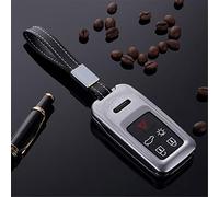 M.JVisun Aluminium Clef Coque Porte-clés pour Volvo S60 S60L S80 S80L V40 V60 XC60 XC70 Intelligent Clé de Voiture Protecteur de Clés (Gris)