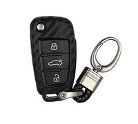 M.JVisun Doux Silicone Caoutchouc Clef Coque Porte-clés pour Audi A1 A3 A4 A6 A8 Quattro Q2 Q3 Q7 R8 RS3 RS6 S3 S6 TT TTS Pliant Clé - Noir - Tressé Porte-clés