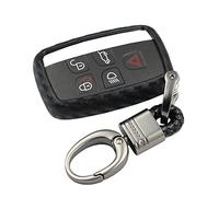 M.JVisun Doux Silicone Caoutchouc Clef Coque Porte-clés pour Jaguar XE XEL XF XFL XJ F-PACE F-TYPE e Voiture - Noir - Tressé Porte-clés