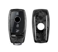 M.JVisun Forgé Fibre de Carbone Coques de Clé pour Mercedes-Benz AMG A220 LS E63S GLE 350 4Matic Classe S Porte oque e Voiture - pour AffalterBach Badge Logo - Noir