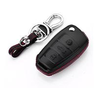 M.JVisun Véritable Cuir Clef Coque Porte-clés pour A1 A3 A4 A6 A8 Quattro Q2 Q3 Q7 R8 RS3 RS6 S3 S6 TT TTS Pliant e Voiture - Cuir - Noir