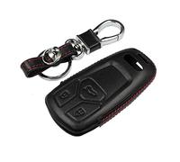M.JVisun Véritable Cuir Clef Coque Porte-clés pour Audi A4 A4L A5 A6 A7 A8 Q5 Q7 R8 RS Q3 RS4 RS5 RS7 S4 S5 S6 S7 S8 SQ5 SQ7 TT TTS TT-RS uir - Noir
