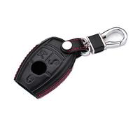 M.JVisun Véritable Cuir Clef Coque Porte-clés pour Mercedes-Benz Classe A B Classe C E S G M V CLA CLS GLA GLC GLE GLK GL GLS SL SLK SLC Viano pour Metris Clé de Voiture - Cuir - Noir - 3 Bouton - EU