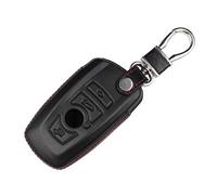 M.JVisun Véritable Cuir Coques de Clés Porte-clés pour BMW Série 1 Série 2 Série 3 Série 4 Série 5 Série 6 Série 7 5GT GT3 GT5 X1 X3 X4 M2 M3 M4 M5 M6 Intelligent Clé de Voiture - Cuir - Noir