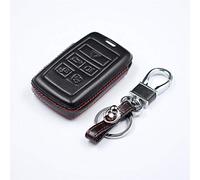 M.JVisun Véritable Cuir Coques de Clés Porte-clés pour Land Rover Defender Discovery 5 Sport pour Range Rover Evoque Sport Velar Vogue 2017-2023 Intelligent e Voiture - Cuir - Noir
