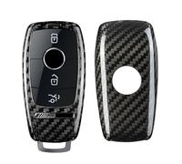 M.JVisun Véritable Fibre de Carbone Coques de Clé pour Mercedes-Benz AMG A220 Classe CLS Classe E E63S GLE 350 4Matic Classe S Porte-clé Coque Clé de Voiture - pour AffalterBach Badge Logo - Noir