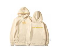 (M,khaki)Deep Purple Hooded Printed Sweatshirt Women's Spring and Autumn Lazy Loose All-match Korean Jacket