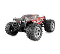 M-Land Monster Truck RC télécommandé 48 km/h 4WD 1:16 RTR Rouge avec télécommande, Batterie, câble de Charge