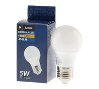 M Ledme - Ampoule LED E27 G45 5 W (Eq. 40 W), lumière blanche neutre (4 500 k), culot E27, 450 lumens, IP20, ouverture du faisceau de lumière 270°, efficacité énergétique et faible consommation