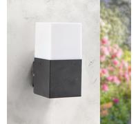 M Ledme - Applique d'extérieur Série Design, forme carrée, culot E27, étanchéité IP54, finition noire, acier/PMMA, idéale pour jardins, terrasses ou façades (ampoule non incluse)