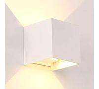 M Ledme - Applique LED blanche extérieure/intérieure 6W, blanc chaud 3000k, faisceau lumineux réglable, étanche IP54, éclairage idéal pour extérieur, jardin, terrasse, patio, LM6197